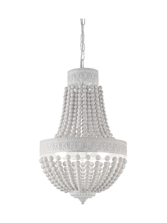 Ideal Lux Monet SP6 Полилей 6xE14 с Дърво Бял 162751