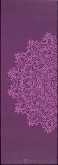 Gaiam Premium Purple Mandala Yoga Mat 6mm Exercise Mat Purple (173x61x0.6cm)