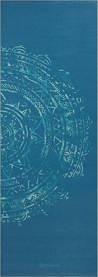 Gaiam Mandala 4mm Στρώμα Γυμναστικής Yoga Μπλε (173x61x0.4cm)