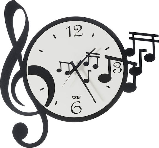 Arti E Mestieri Kids Metal Wall Clock Musica 50x47cm