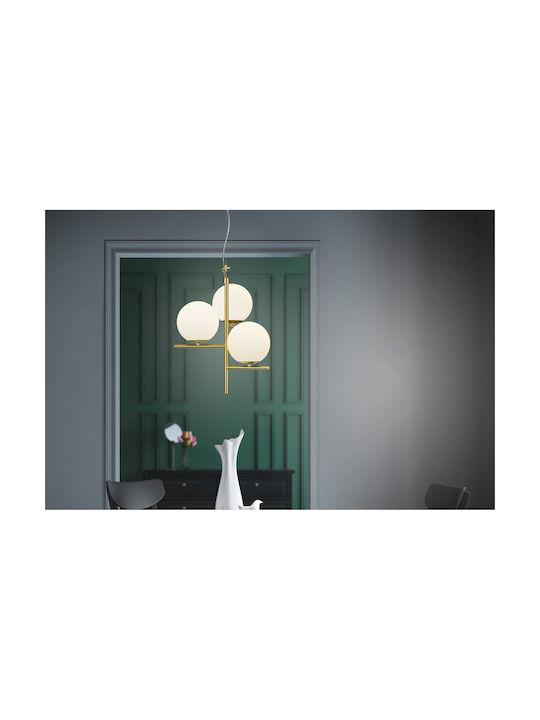 Trio Lighting Pure Ρυθμιζόμενο Κρεμαστό Φωτιστικό Μπρούτζινο με Ντουί E14 40εκ.
