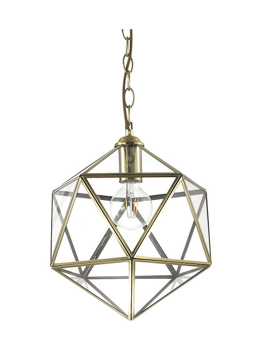 Ideal Lux Deca Small SP1 Pendant Light Single-Light for Socket E27 Bronze