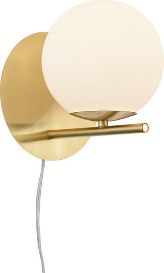 Trio Lighting Pure Modern Lamp Wall Socket with Socket E14 and Switch Gold 18x20cm