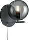 Trio Lighting Pure Модерен Осветително тяло За стена С щепсел с фасунга E14 и ключ Сребрист 18см.