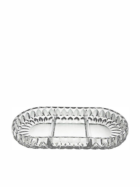 Nachtmann Crystall Dessert Divided Serving Plate with 3 Slots Orion Transparent
