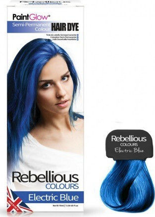 Paintglow Rebellious Semi Permanent Haarfärbemittel Προσωρινή Βαφή Μαλλιών Electric Blau 70ml