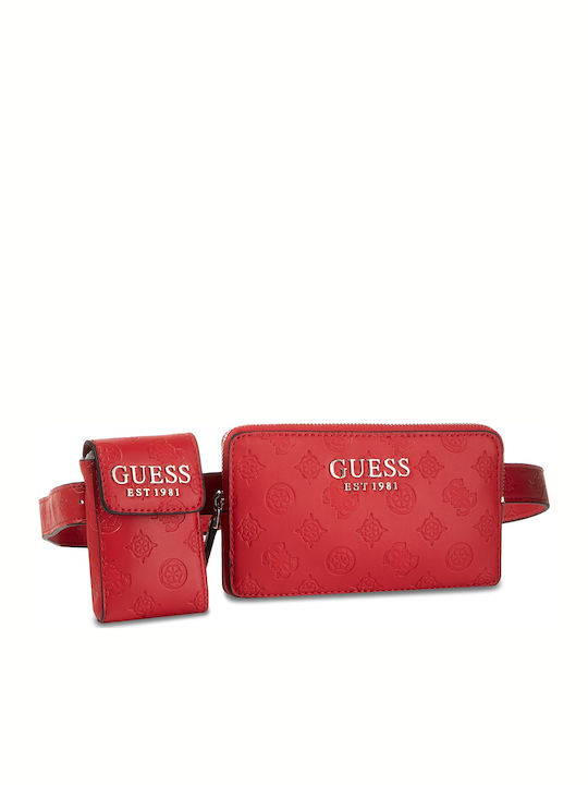 Guess Ilenia SG Mini Magazin online pentru femei Piele Bum Bag pentru Talie Roșu