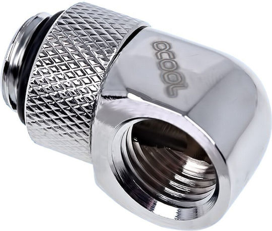 Alphacool Icicle L-connector Rotatable G1 / 4 AG on G1 / 4 IG Fittings Silver