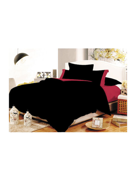 Le Blanc Bettbezug Über-Doppelbett 220x240 Cotton Line 7000672-51 Black -Red