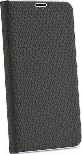 Forcell Luna Carbon Book Piele artificială Negru (Galaxy A7 2018)