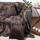 Silk Fashion Astrakan Sofa Throw Fur 180x250cm Brown