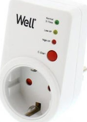 Well Voltage Protector Single Socket with Surge Protection White