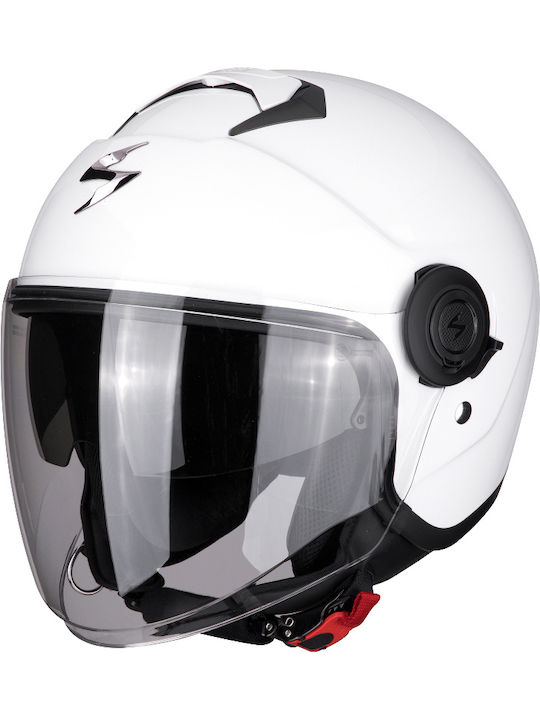 Scorpion Exo-City Solid White Motorcycle Helmet Jet ECE 22.05 with Sunvisor