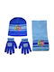 Stamion Σετ Παιδικό Σκουφάκι με Κασκόλ & Γάντια Πλεκτό Μπλε