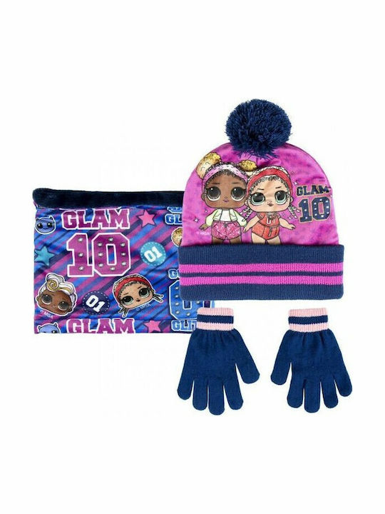 L.O.L Surprise Kinder Mütze Set mit Handschuhe Stoff Rosa