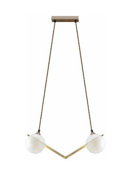 Luma Pendant Light Two-Light Rail for Socket G9 Gold