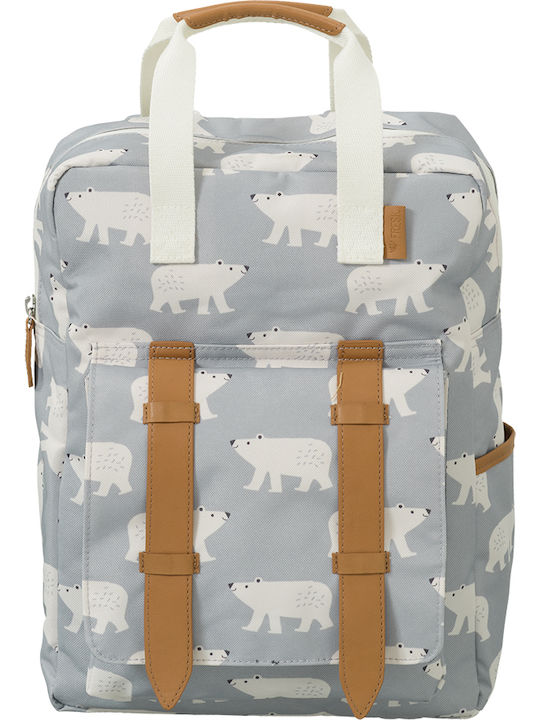 Fresk Polar Bear Large 36x26εκ. Schulranzen Rucksack Kindergarten in Gray Farbe