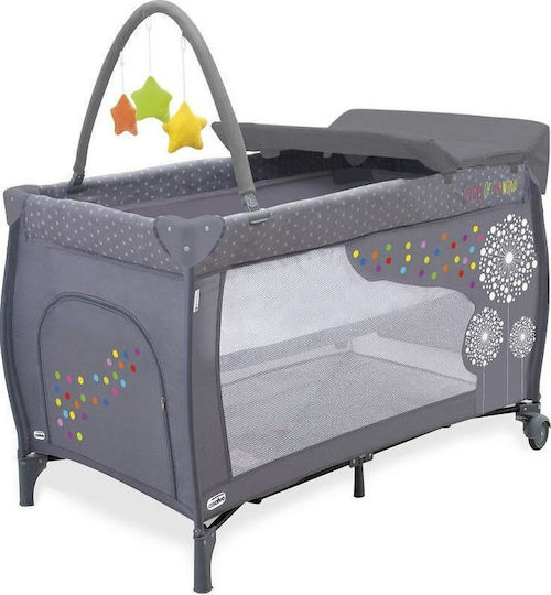 Asalvo Mix Plus Dandelion Παρκοκρέβατο με Αλλαξιέρα Γκρι 65x77cm
