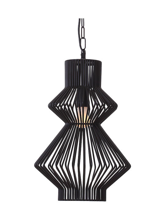 Luma Pendant Light Single-Light Grid for Socket E27 Black