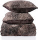 Silk Fashion Decorative Pillow Case Astrakan from Fur Brown 45x45cm.