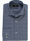 Hugo Boss Men's Shirt Long Sleeve Cotton Checked Navy Blue