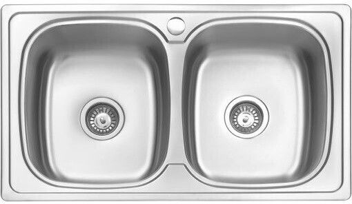 Donau 165DE Ένθετος Νεροχύτης Inox Σατινέ Μ86xΠ50cm Ασημί