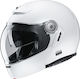 HJC V90 Solid White Κράνος Μηχανής Flip-Up με Sunvisor