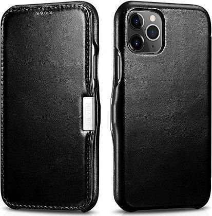iCarer Vintage Folio Книга Кожа Черен (iPhone 11 Pro)