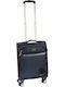 Diplomat Cabin Travel Suitcase Fabric Black with 4 Wheels Height 55cm ZC998