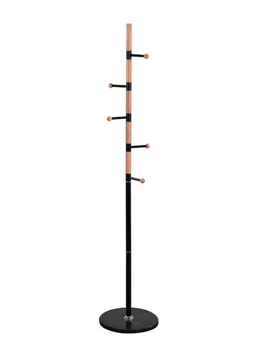 HomeMarkt Mercury Cuiere de podea Metalic Negru 5 Poziții cu bază din marmură 37x37x176cm