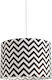 Veis Hesperis Chevron Single Bulb Kids Lighting Pendant of Fabric 60W with Drive Size E27 Black 35x24cm