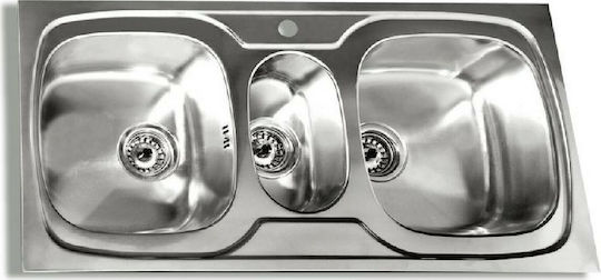 Gloria Fox ST/ST Ένθετος Inox Σατινέ Μ100xΠ48cm Ασημί