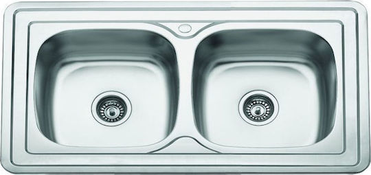 Gloria Eden II Ένθετος Inox Σατινέ Μ100xΠ50cm Ασημί