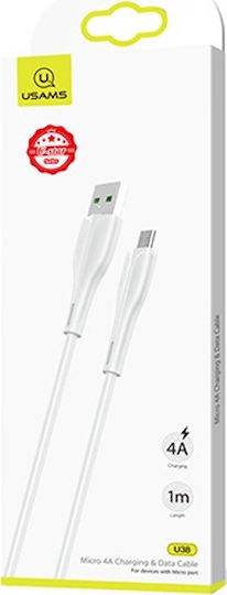 Usams US-SJ375 U38 1m Regular USB 2.0 to micro USB Cable White (SJ375USB02)