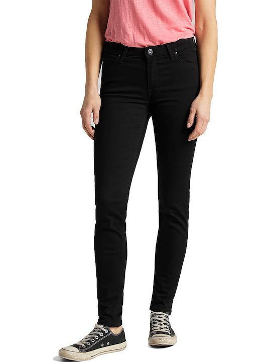 Scarlett Ψηλόμεσο Γυναικείο Jean Παντελόνι σε Skinny Εφαρμογή Μαύρο