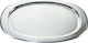 Skamagas Servierplatte 40x28cm Servierplatte Oval Rostfreier Stahl Silber 40x28cm 1Stück
