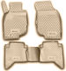 Novline Set of Front and Rear Mats 4pcs Tray Type for Toyota Hilux 2008+ Beige