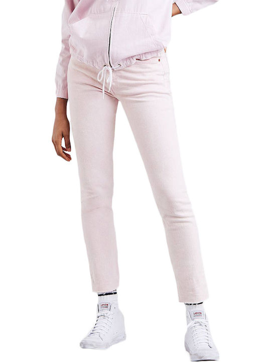 501 Ψηλόμεσο Γυναικείο Jean Παντελόνι σε Skinny Εφαρμογή Acid Light Lilac