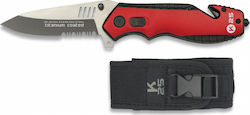 K25 Pocket Knife Red with Blade made of Stainless Steel in Sheath