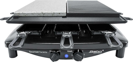 Steba RC 4 Plus Επιτραπέζια Ηλεκτρική Ψησταριά Raclette Λείας και Αυλακωτής Πλάκας 1450W με Ρυθμιζόμενο Θερμοστάτη 39x37εκ.