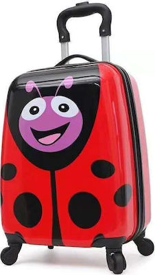 A2S Happy Ladybug! Children's Travel Suitcase Hard with 4 Wheels Height 45cm