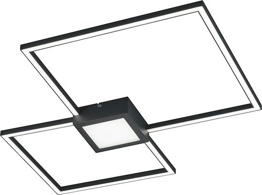 Trio Lighting Hydra Πλαφονιέρα Οροφής 65εκ. Μαύρη με Ενσωματωμένο LED