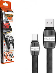 Moxom Flat USB 2.0 Cable USB-C male - USB-A male Μαύρο 1m (MX-CB04)