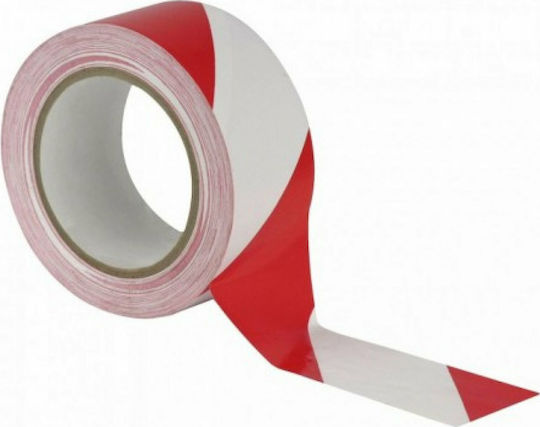 Geko PVC Red-White Αυτοκόλλητη Ταινία Σήμανσης από Πλαστικό σε Κόκκινο Χρώμα