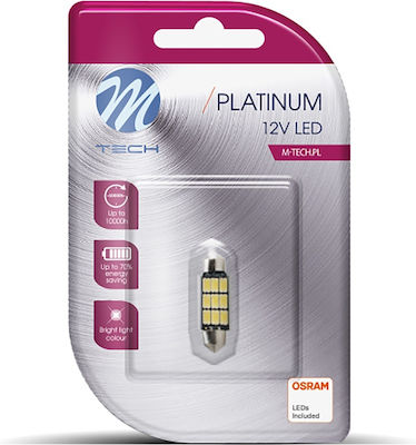 M-Tech Lămpi Autoturismului C5W 36mm Canbus LED Alb 12V 3.2W 1buc