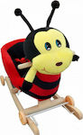 Fabric Rocking Toy Ladybug for 36+ months with Sounds & Wheels Red