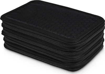 Pencil Case with 3 Compartments Black