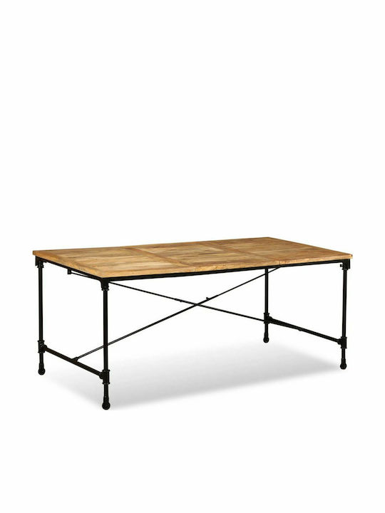 Tisch Speisesaal aus Massivholz & Metall 180x90...