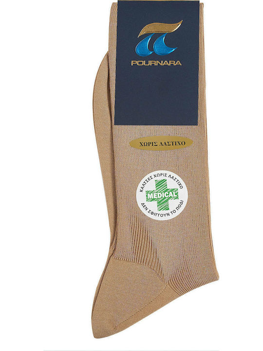 Pournara Ανδρικές Μονόχρωμες Κάλτσες Μπεζ