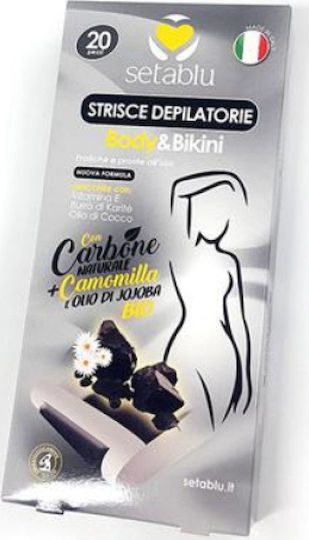 Setablu Depilatory Strips Body & Bikini Ταινίες Αποτρίχωσης για Πρόσωπο & Σώμα 12τμχ